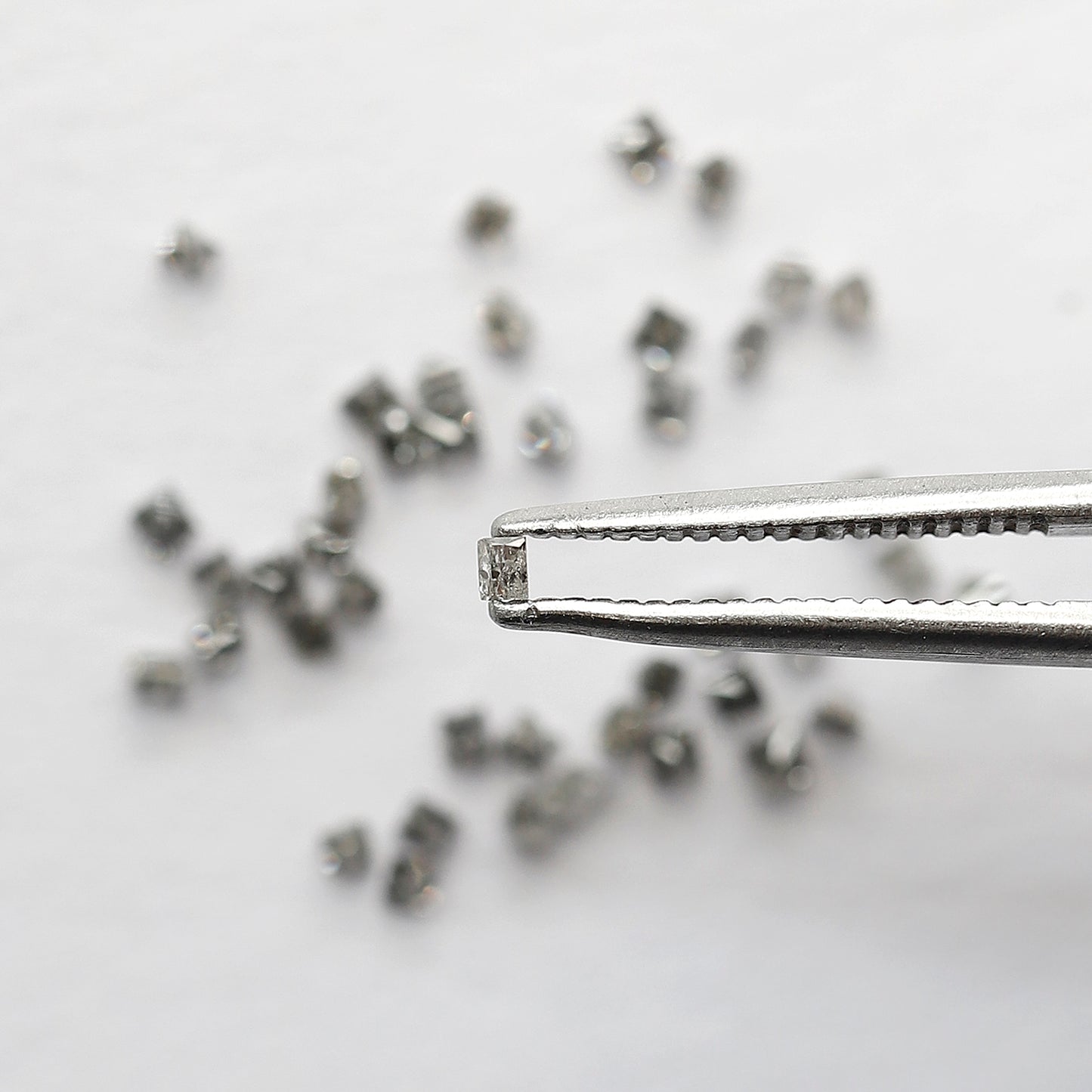 0.83 CT Princess cut Loose Diamond Lot, Natural Gray Black Salt and Pepper 45 Pcs Diamonds For Making Ring