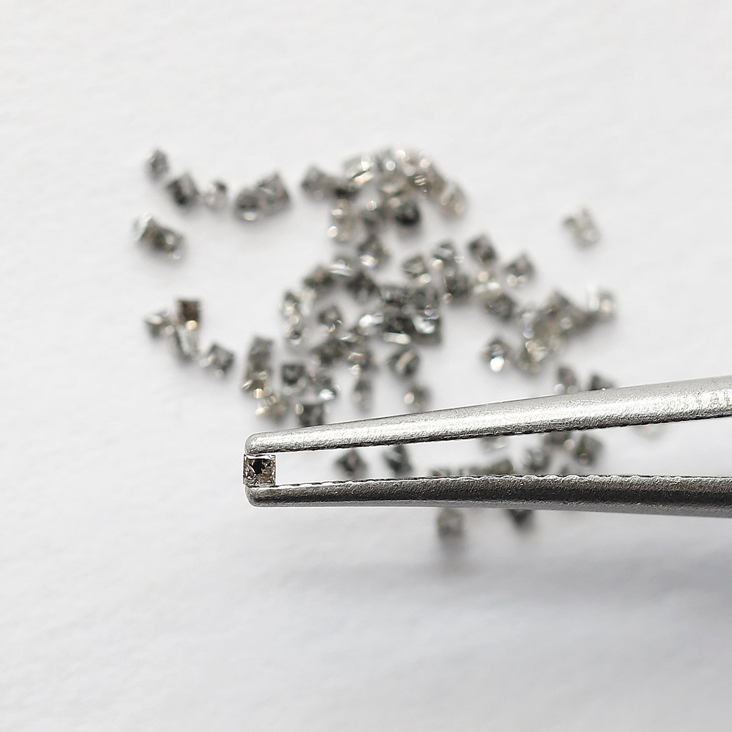 0.95 CT Princess Cut Salt and Pepper Diamond Lot, Natural Gray Black Loose Diamonds, 78 Pcs Earth Mined Diamonds for Jewelry Making