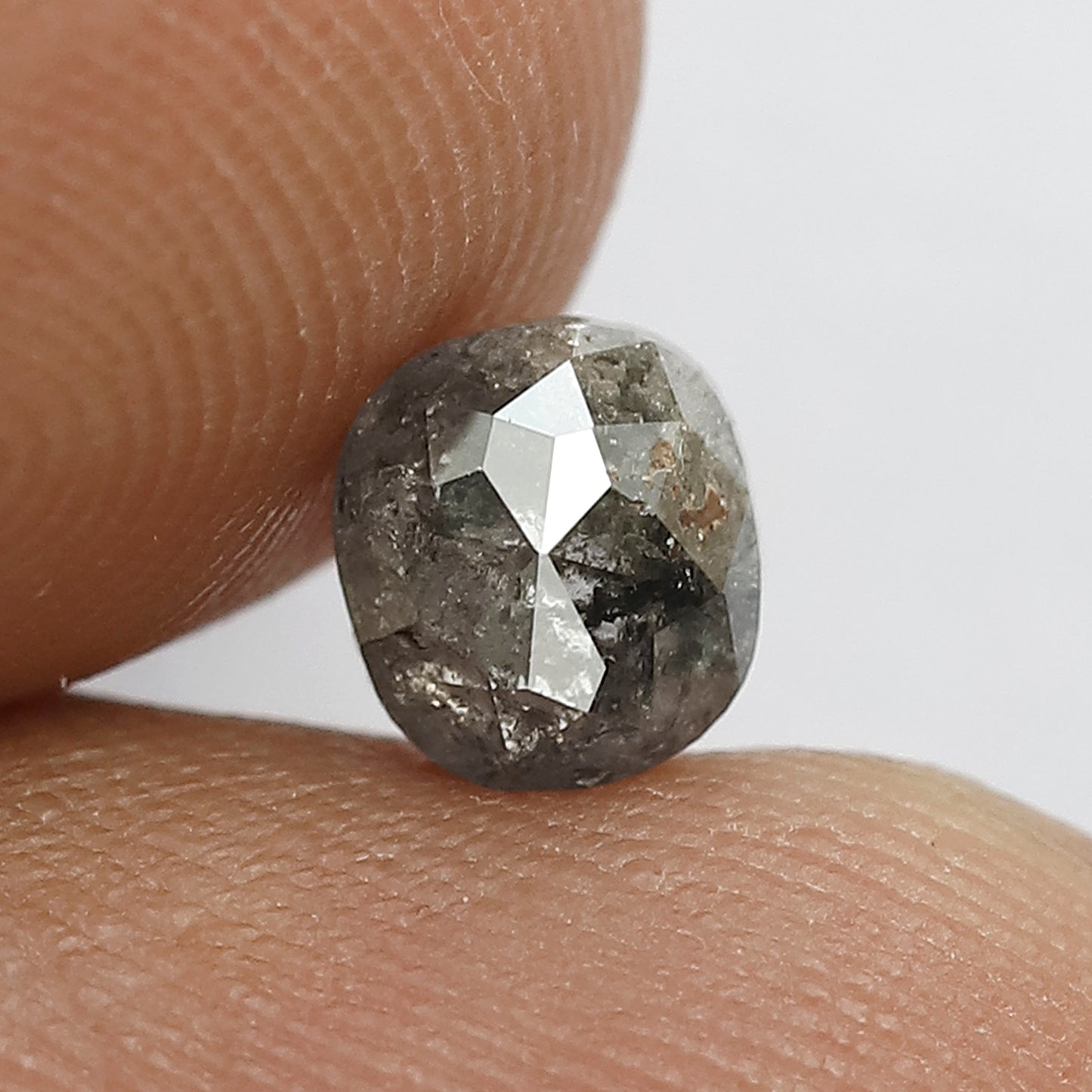 0.96 Ct Cushion Shape Gray Black Salt & Pepper Diamond | Natural Loose Diamond for Engagement Ring