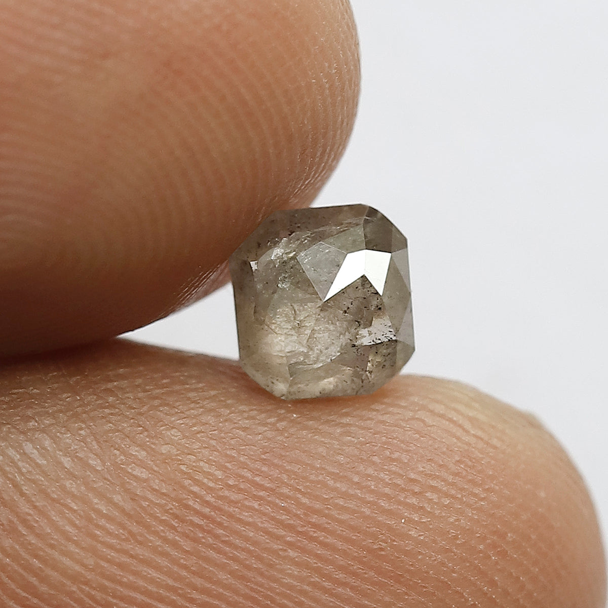 Natural Emerald Shape Loose Diamond, 0.89 CT Brownish Salt and Pepper Diamond