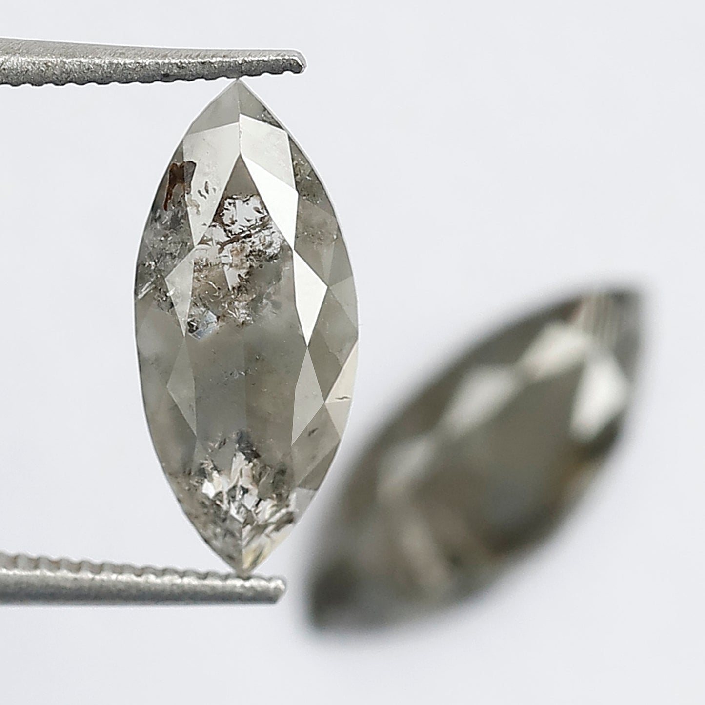 1.99 Ct Matching Marquise Cut Rustic Diamonds | 12.00 x 5.10 mm Earth Mined Grayish Loose Diamond Pair