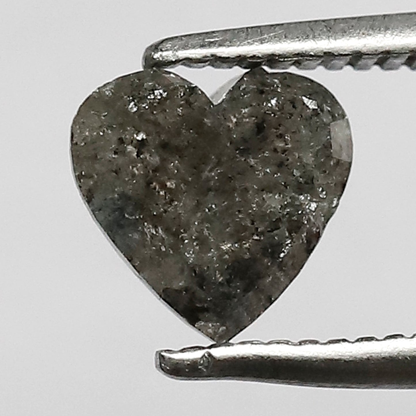 0.93 CT 6 MM Heart Shape Salt and Pepper Grey Color Heart cut faceted Natural Loose Diamond Gift for Her