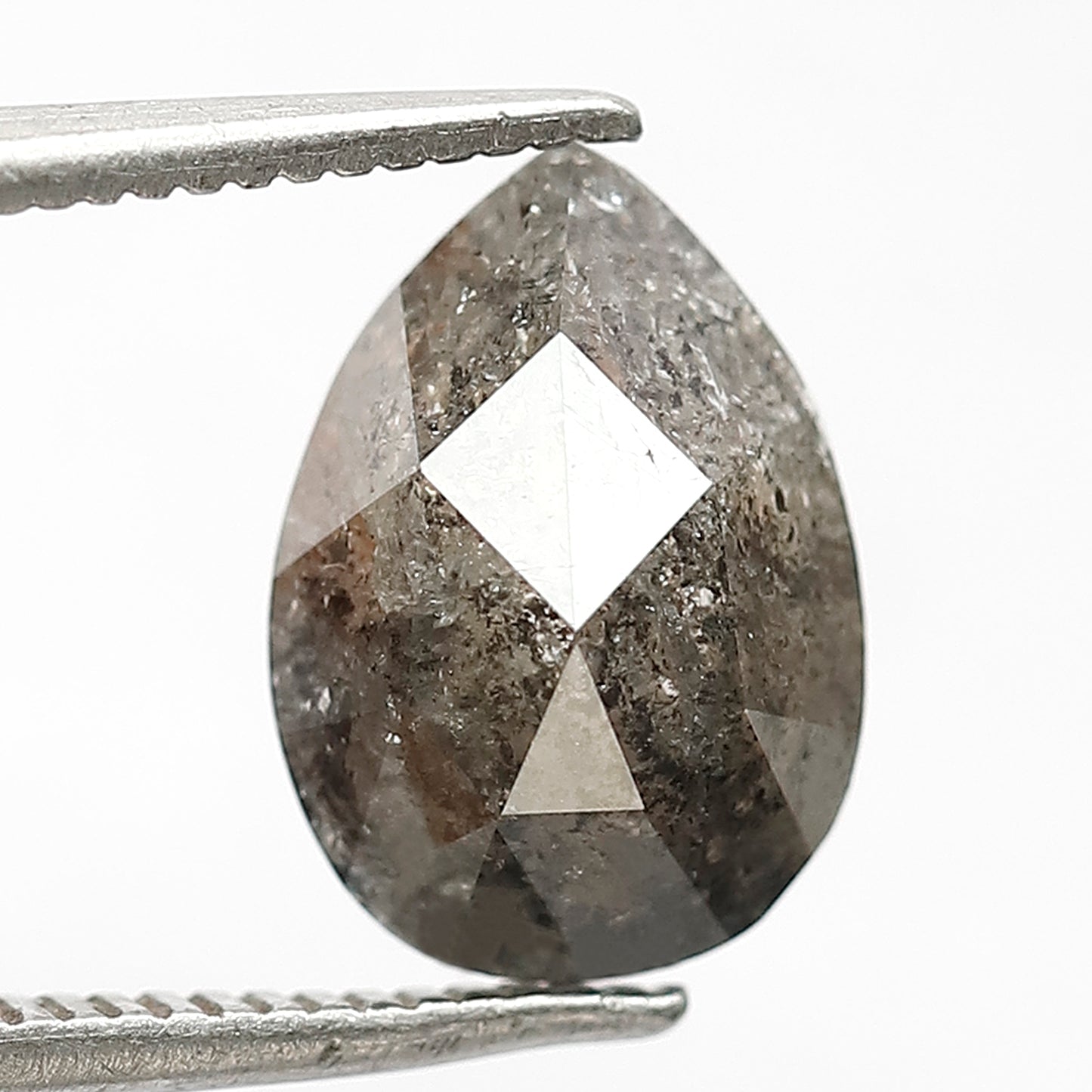 2.20 CT Pear Cut Salt and Pepper Diamond, Natural Gray Black Conflict Free Loose Diamond for Women Ring Design