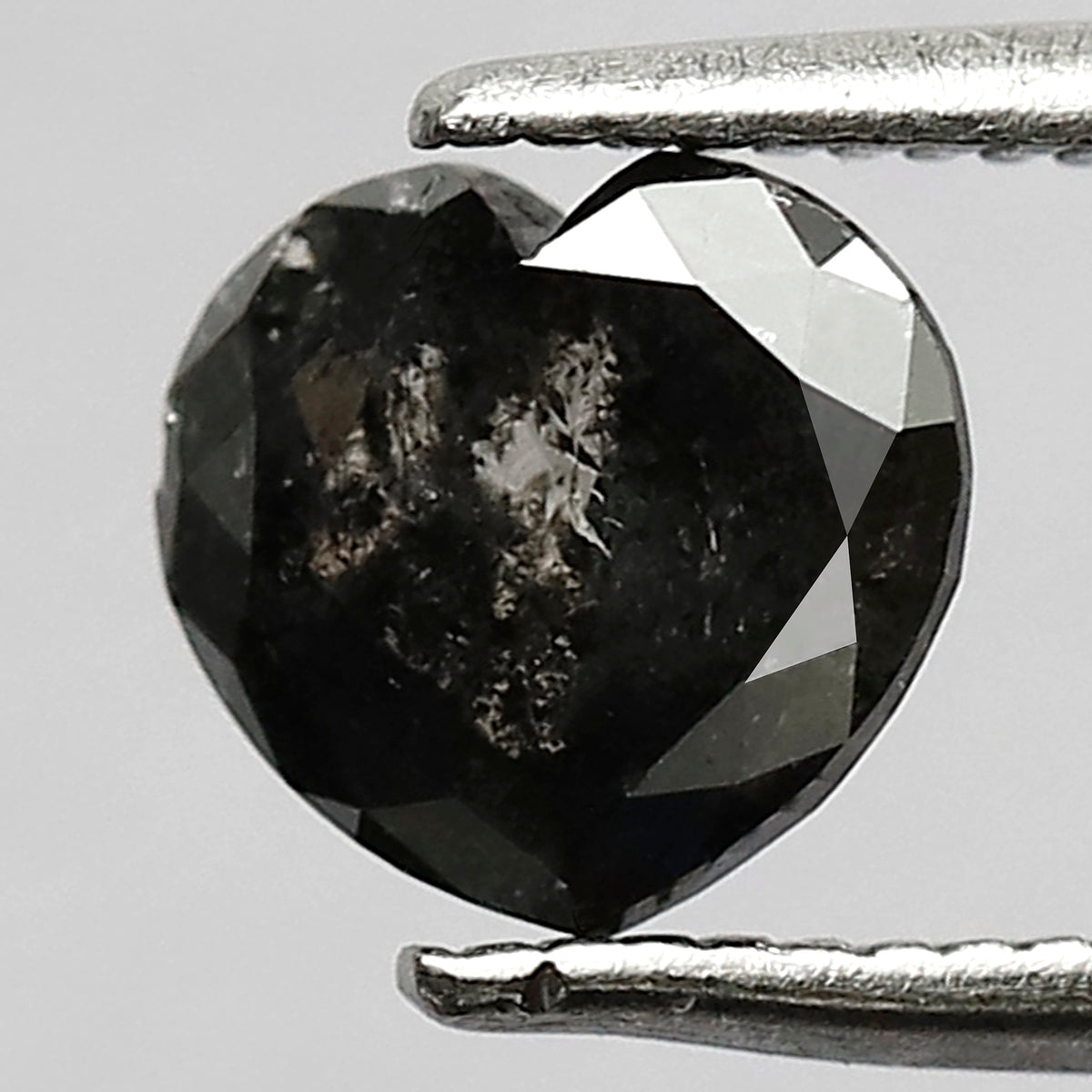 1.12 CT Natural Grayish Black Diamond Heart Shape Natural Diamond 6 MM Natural Loose Salt and Pepper Diamond For Wedding Ring