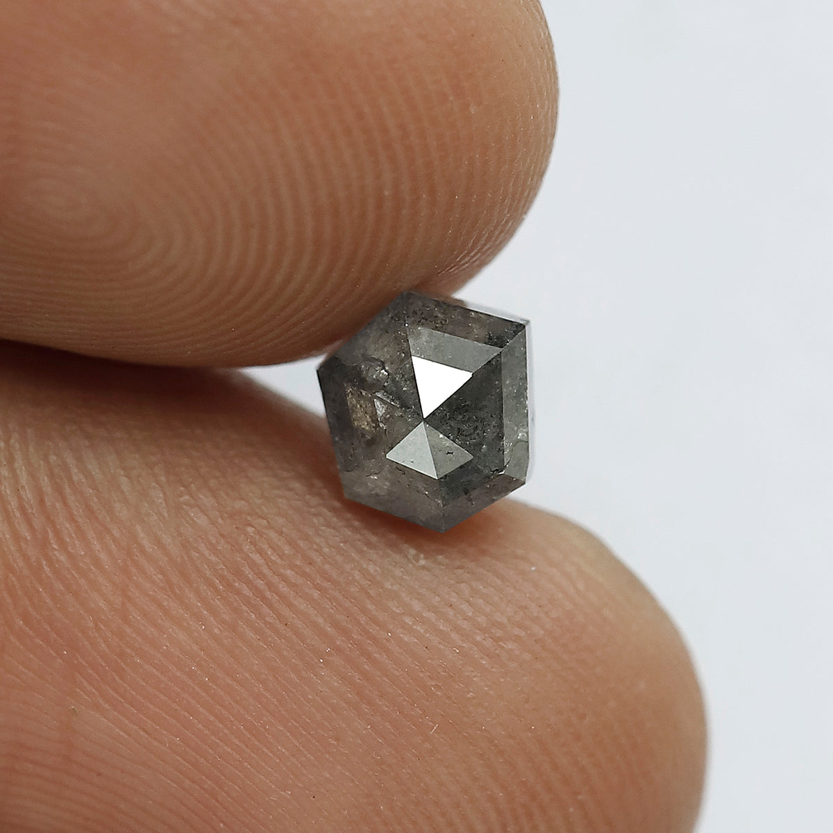 1.18 CT Natural Modified Diamond 6.5 MM Gray Black Loose Salt and Pepper Diamond For Custom Pendant