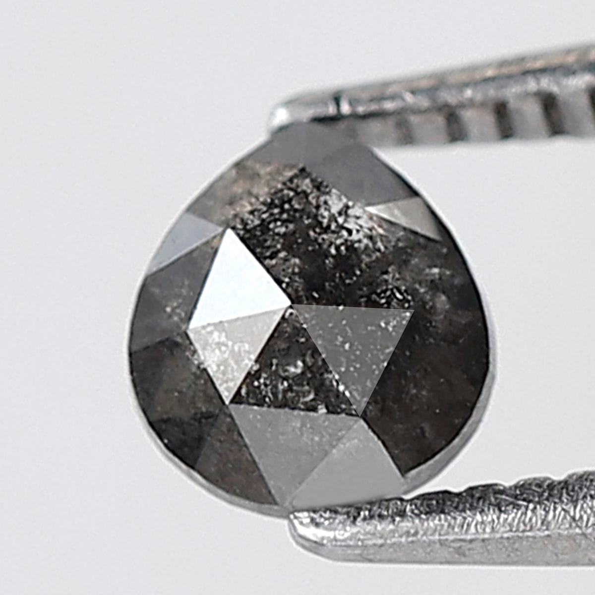 0.45 Ct Pear Shape Salt and Pepper Diamond 5 MM Grey Black Color Natural Loose Diamond