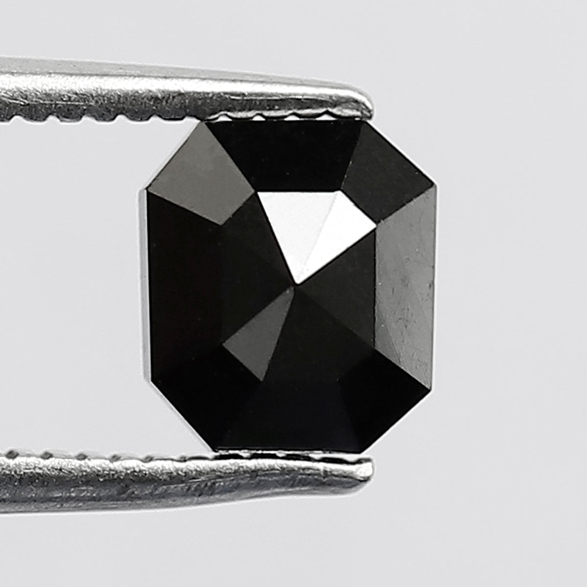 Emerald Shape Natural Black Diamond 1.32 CT, 6.10 mm Treated Loose Diamond for Proposal Ring and Fine Jewelry Making
