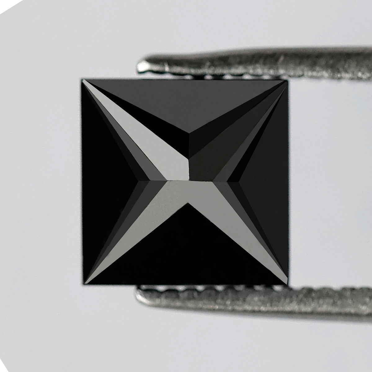 2.32 CT Princess Cut Loose Diamond, Natural Treated Black Diamond for Custom Bridal Ring Making