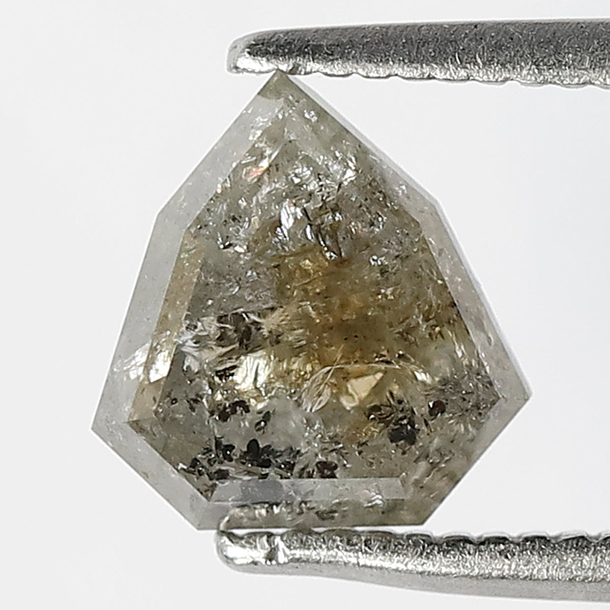 1.56 CT Modified cut Salt and Pepper Diamond, Natural Gray Black Loose Conflict Free Diamond