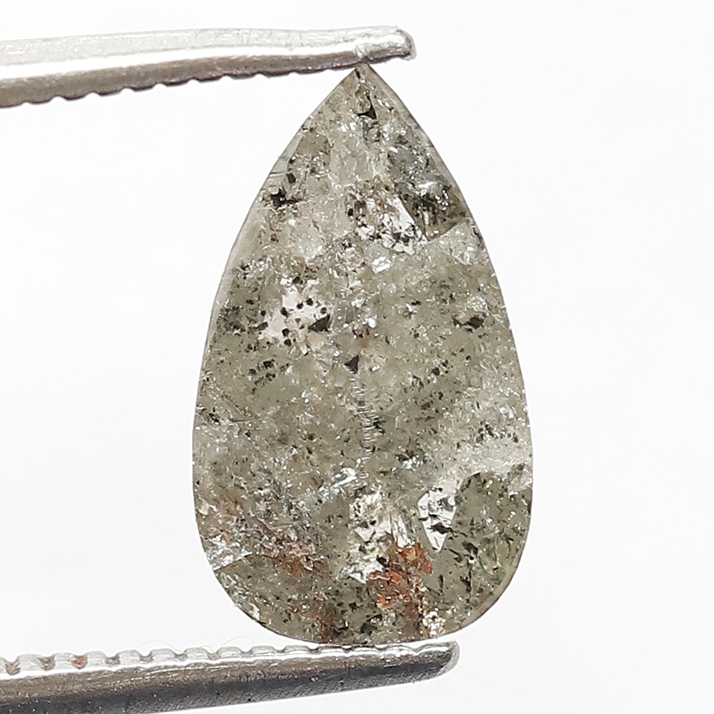 1.43 CT Pear Shape Salt and Pepper Diamond, Natural Gray Black Earth Mined Conflict Free Diamond For Wedding Ring