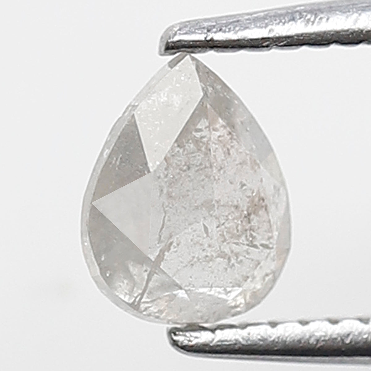 0.45 Ct Pear Shape Salt and Pepper Diamond 5 mm Misty white Color Natural Loose Diamond