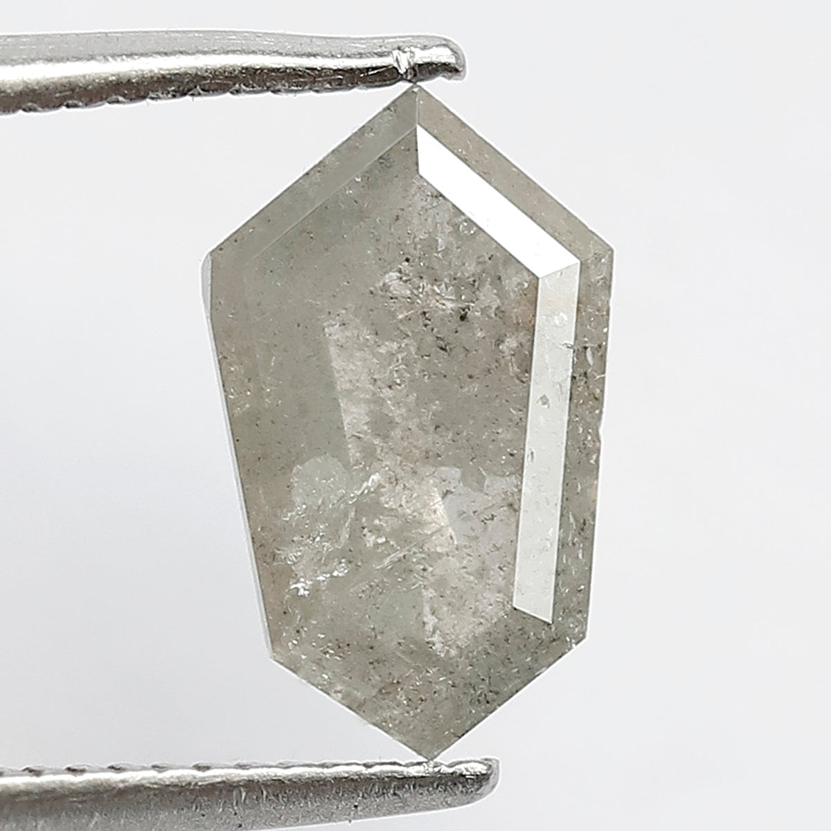 1.40 CT Modified Shape Loose Diamond Natural 10.1 MM Earth Mined Salt and Pepper Diamond