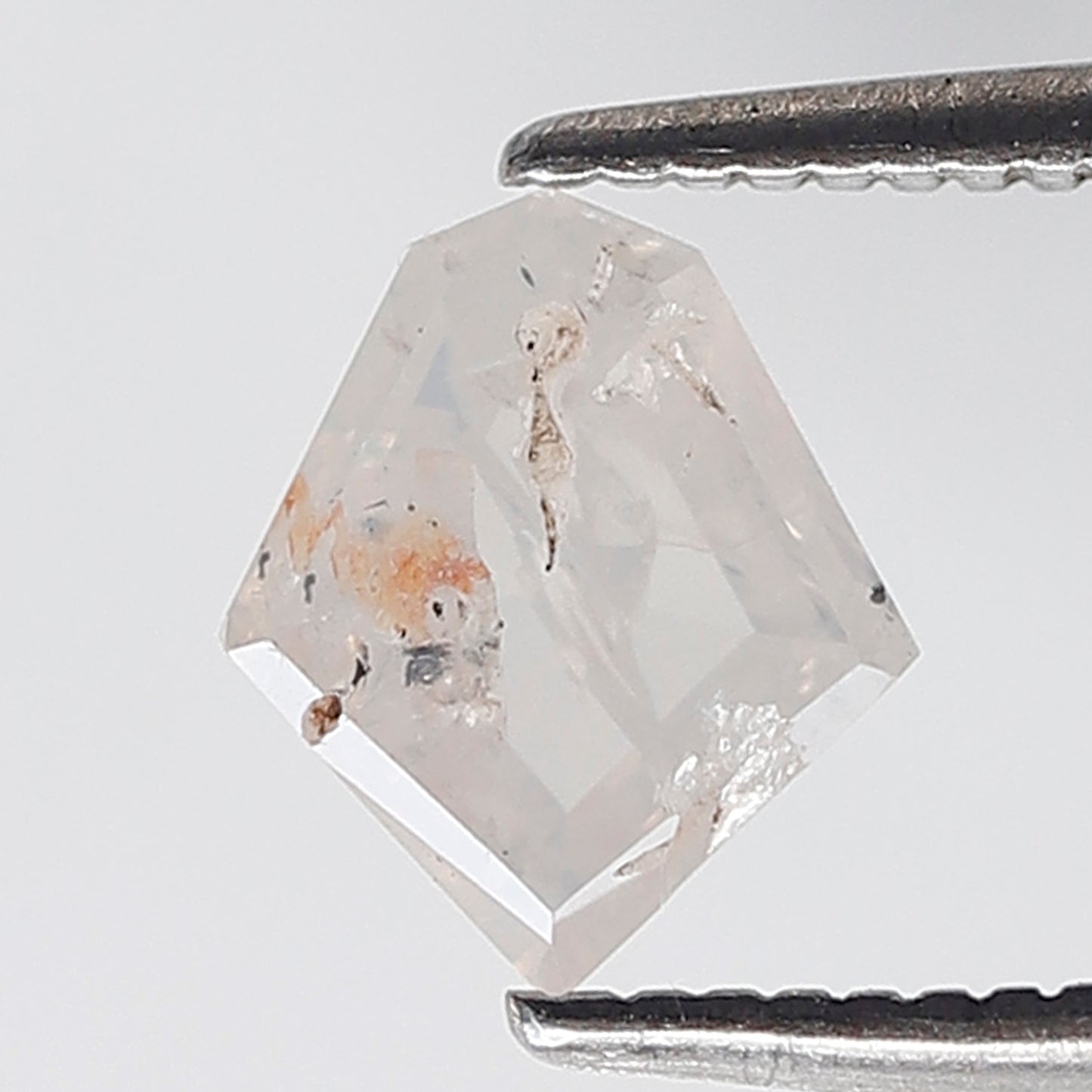 0.99 Ct Kite Shape Salt and Pepper Diamond 7 MM Misty White Color Natural Loose Diamond
