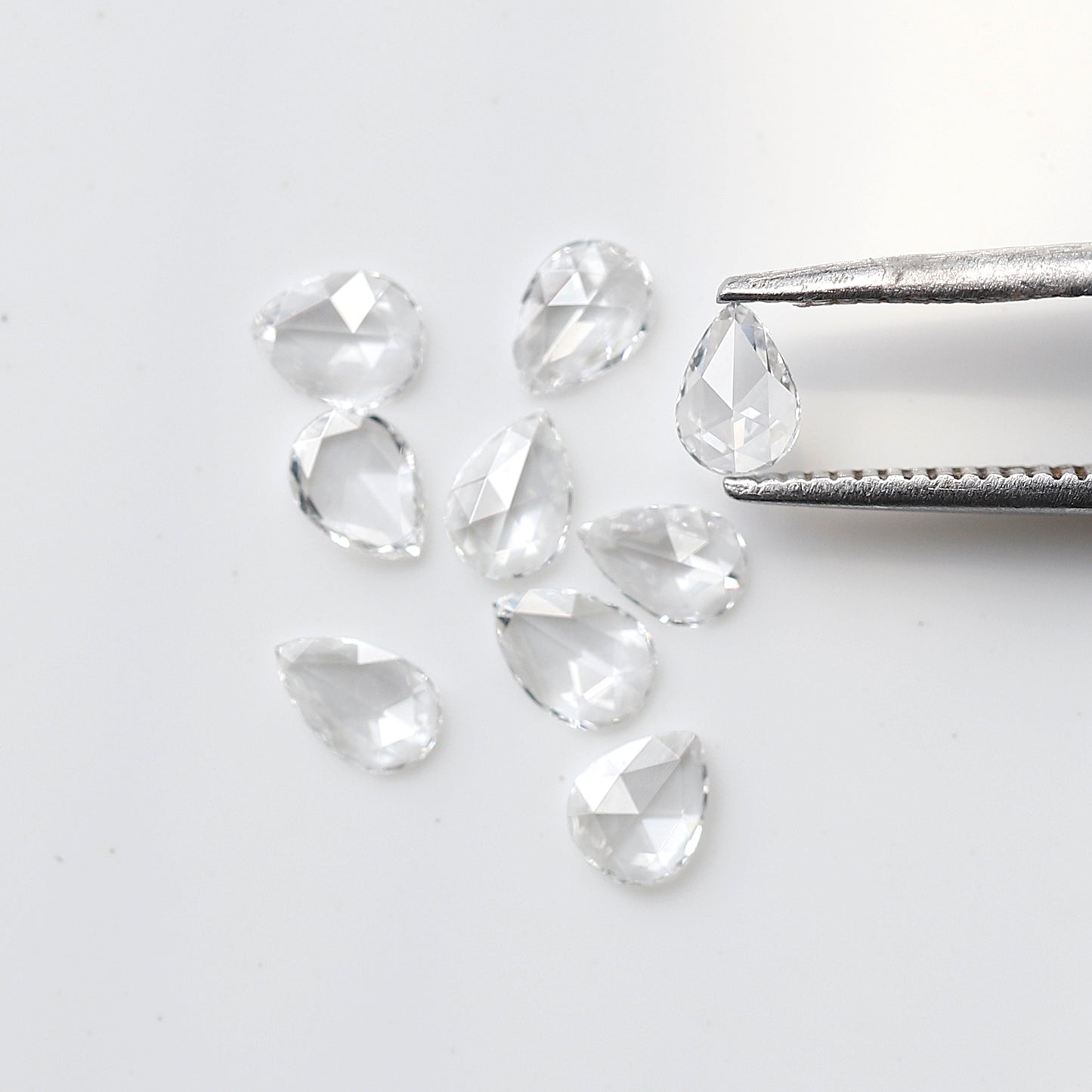1.03 Ct Pear Rose Cut Diamond Lot, 9 Pcs FG VVS-VS Natural Loose Diamonds 4.5 x 3.3 mm
