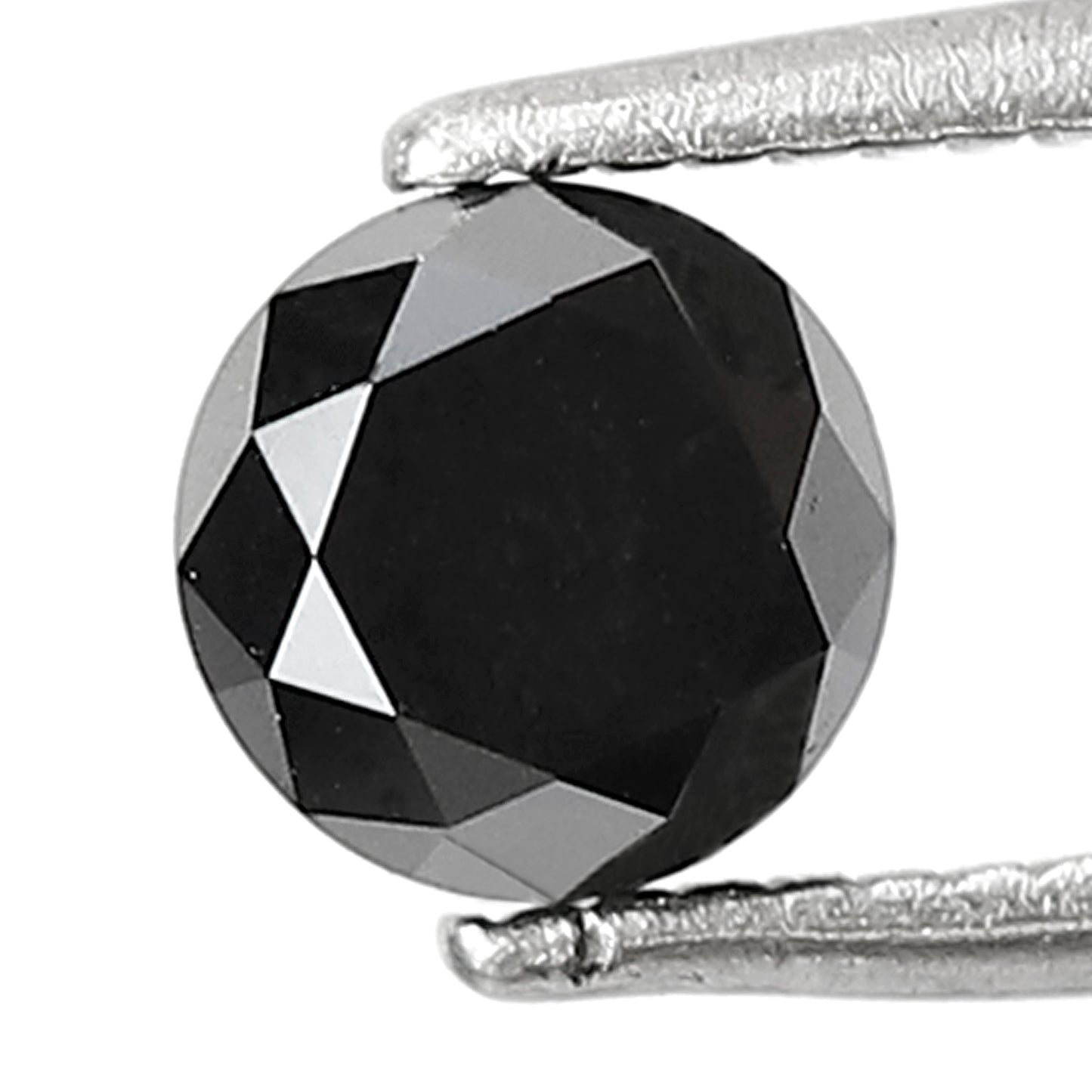 Natural Treated 0.84 CT Black Diamond, 5.10 mm Round Brilliant Cut Loose Diamond for Custom Bridal Jewelry