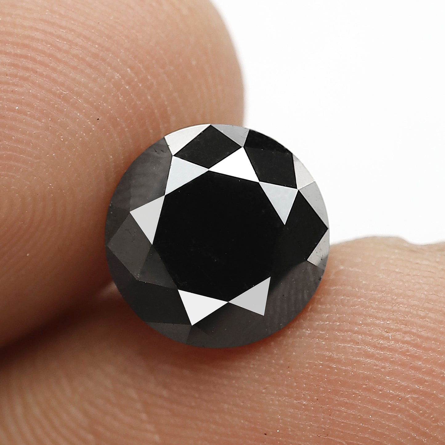 Natural Treated 3.79 CT Black Diamond Round Brilliant Cut, Loose Conflict Free Diamond for Engagement Ring