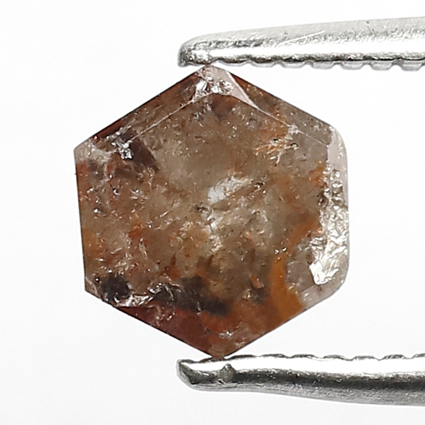 0.85 ct Natural salt and pepper hexagon diamond Fancy Brown color diamond for gift