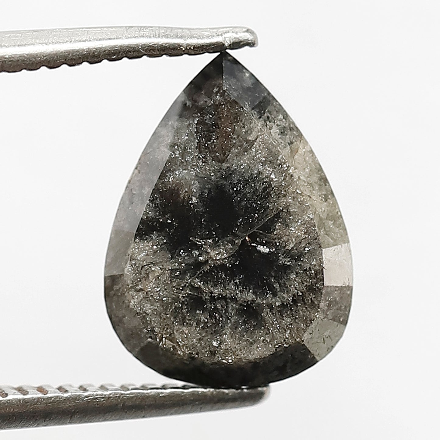 Pear Shape 3.49 CT Salt and Pepper Diamond, 10.30 mm Natural Gray Black Diamond for Custom Ring Gift