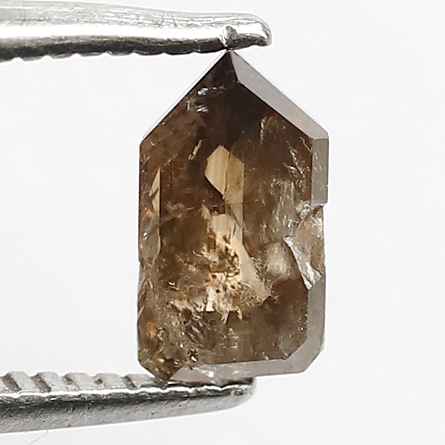 0.85 ct Bullet Cut Diamond salt and pepper diamond fancy color natural brown diamond engagement ring