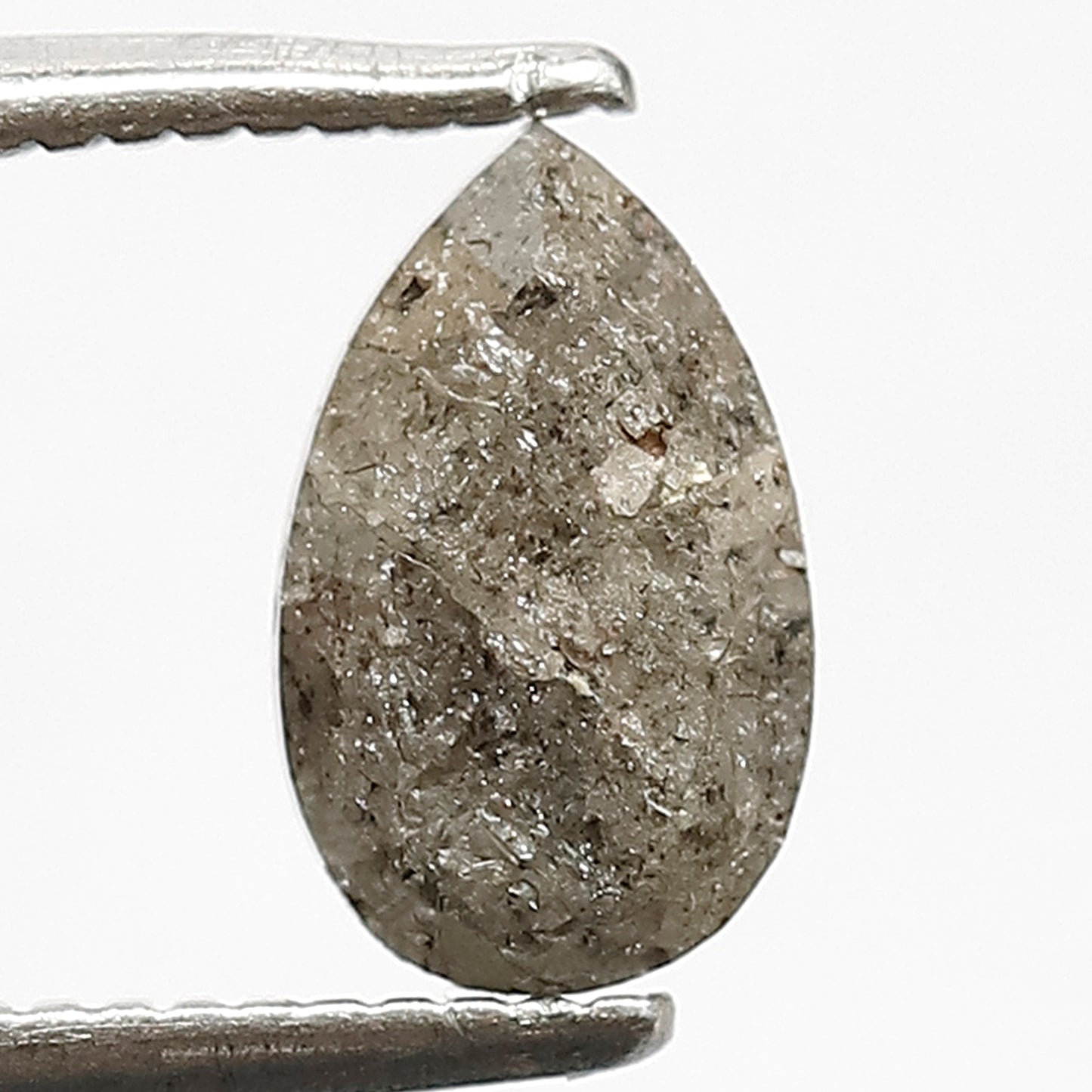 1.08 CT Gray Pear Cut Diamond, Natural Conflict Free Salt and Pepper Diamond for Birthday Jewelry