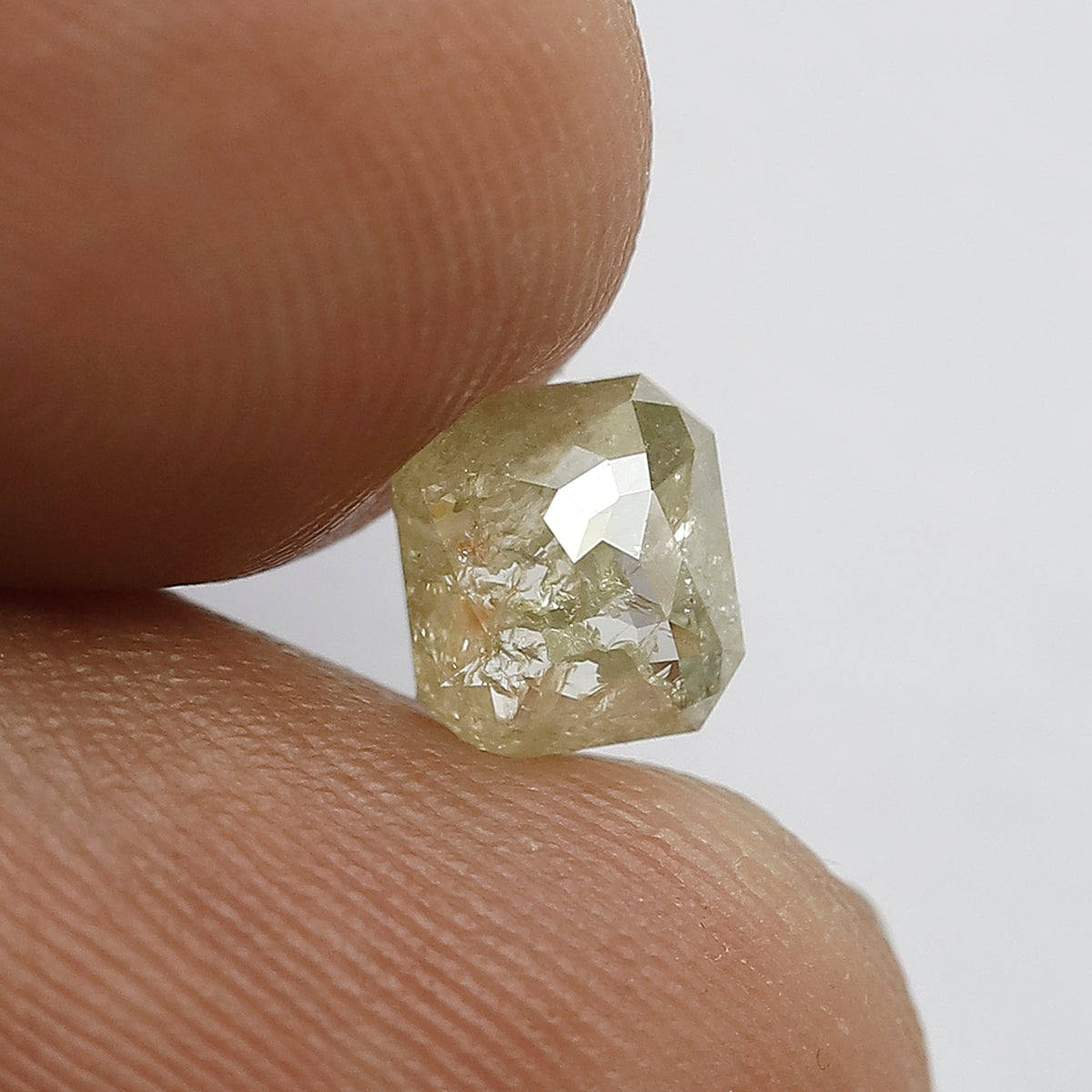 0.75 CT Fancy Yellowish color Asscher Shape 6 mm Salt and Pepper Diamond for Making Stunning Bridal Jewelry