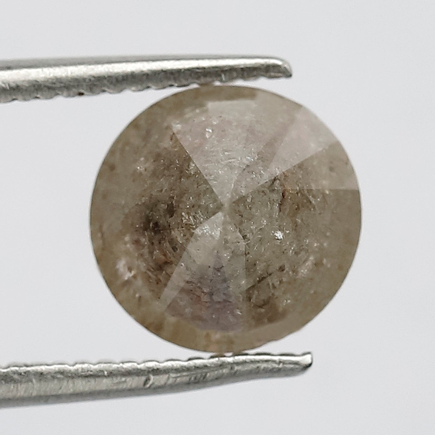 Natural 2.38 CT Round Brilliant cut Salt and Pepper Diamond, 7.60 x 7.60 mm Loose Rustic Diamond for Custom Engagement Ring