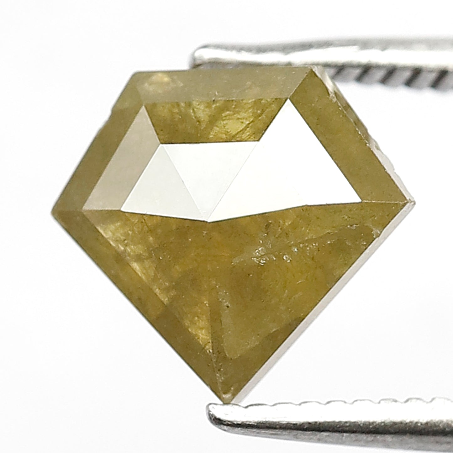 1.85 Ct 8 mm Natural Green Diamond shape color diamond shape Rustic diamond, Engagement Ring