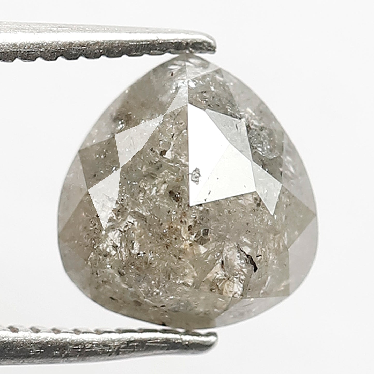 1.97 CT Translucent Pear Shape Loose Earth Mined Diamond, 8.20 mm Natural Salt and Pepper Ethical Diamond For Proposal Ring