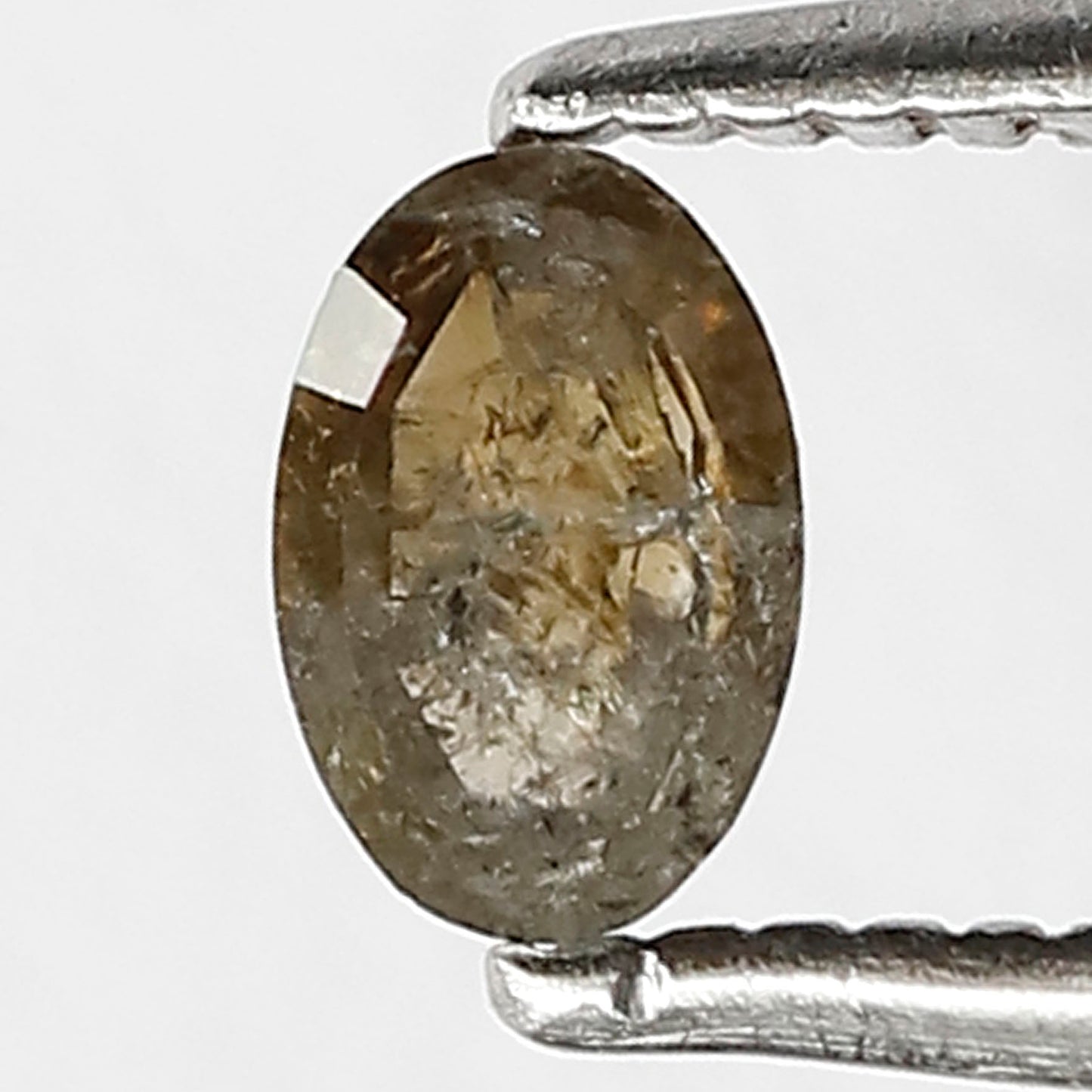 0.44 CT 5 MM Oval Shape Salt and Pepper Diamond Greyish Green Color Natural Loose Diamond Gift For Her