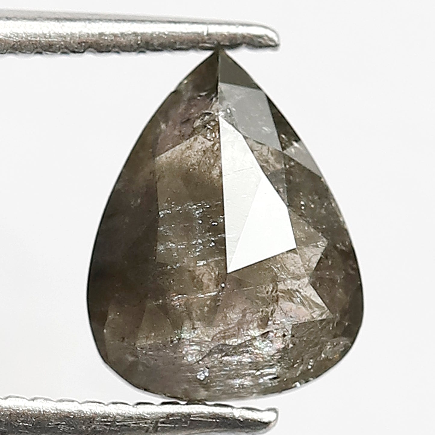 1.29 CT Pear Shape Salt and Pepper Loose Diamond, 8.60 x 6.70 mm Natural Gray Black Loose Diamond For Wedding Ring and Jewelry