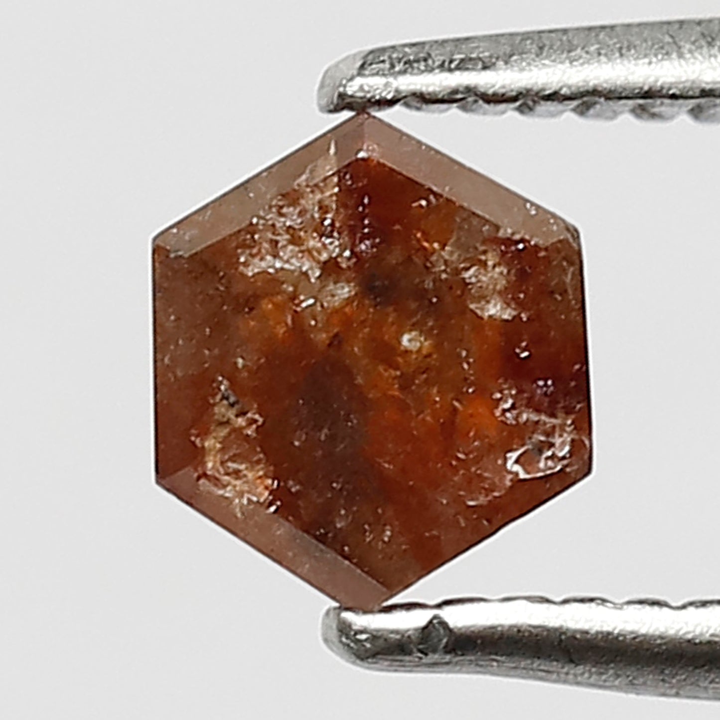 0.46 CT 5 MM Natural Hexagon shaped diamond reddish color diamond for custom ring