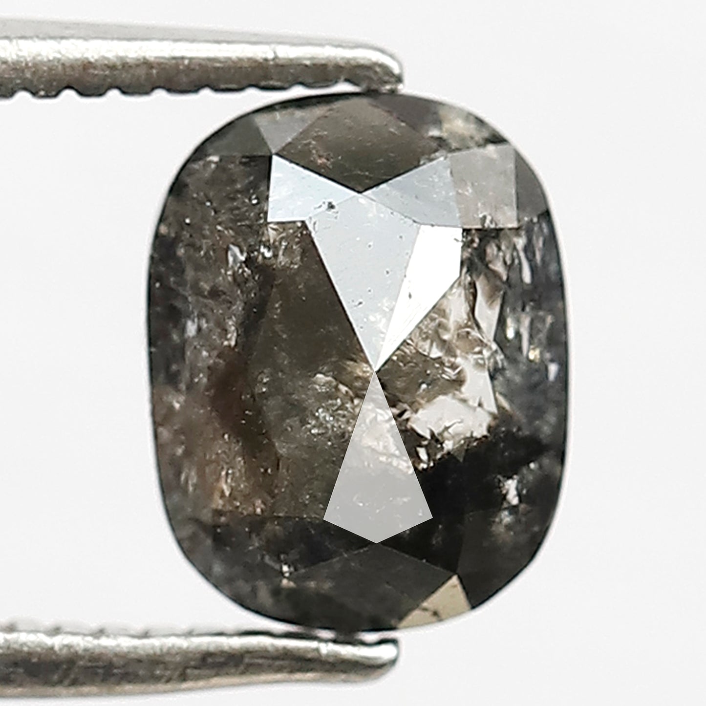 1.16 CT Cushion cut Loose Natural Diamond, 7.50 mm Gray Black Conflict Free Salt and Pepper Diamond