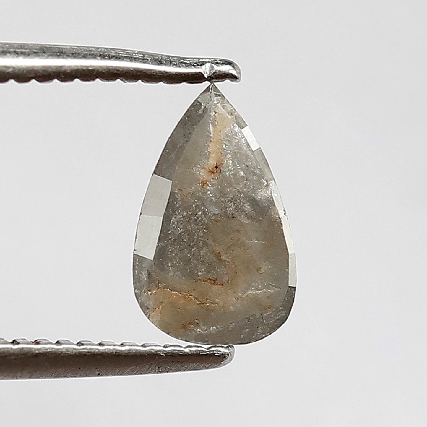 0.62 CT Pear shaped Diamond Natural Loose Salt and Pepper diamond ring