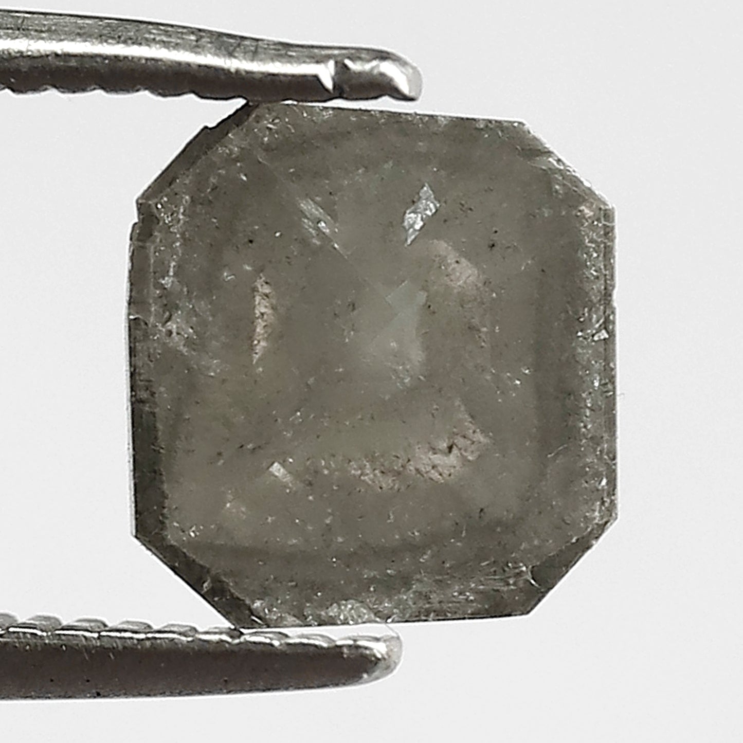 1.10 CT Square Emerald Loose Diamond 7 MM Natural Grey Black Color Salt and Pepper Diamond For Ring