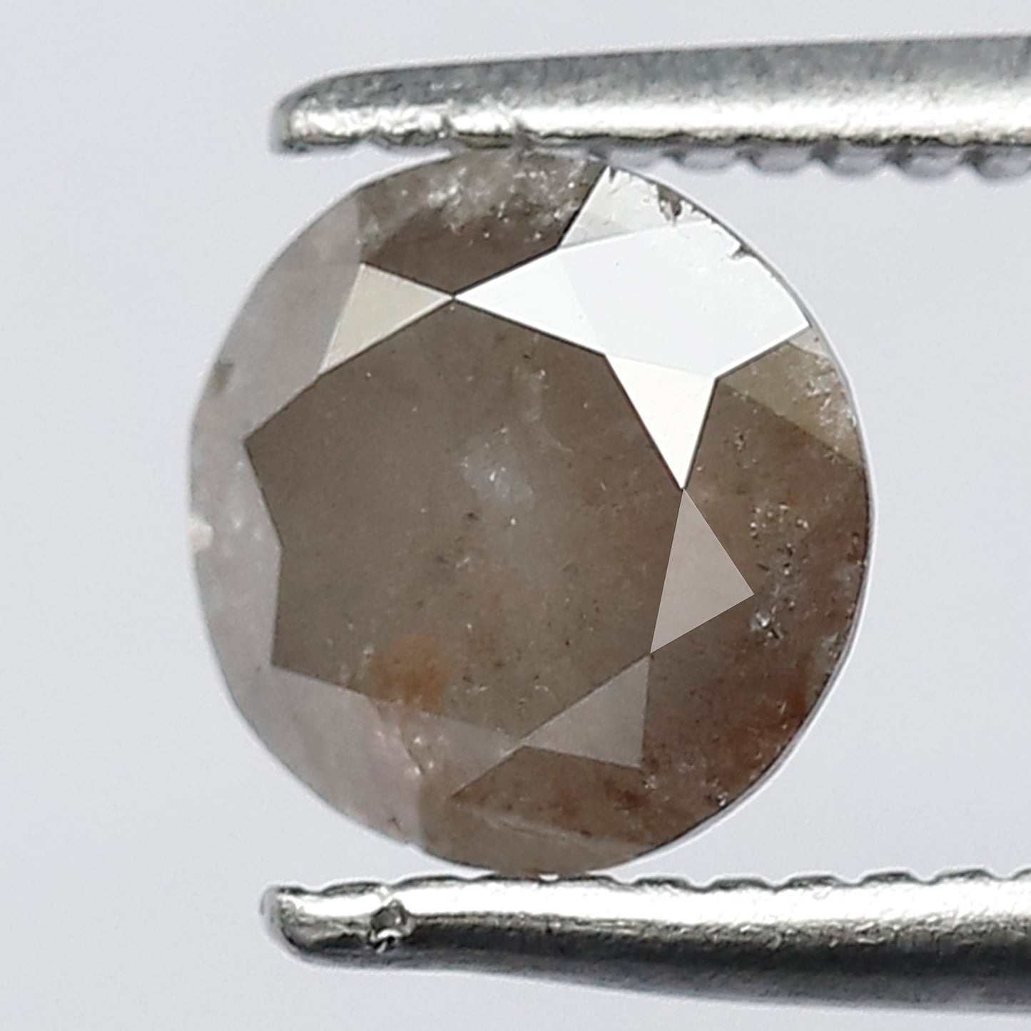 0.99 CT Fancy Reddish Grey Multi Faceted Pointed Round Brilliant Cut Natural Salt and Pepper Diamond Made for Vintage Jewelry