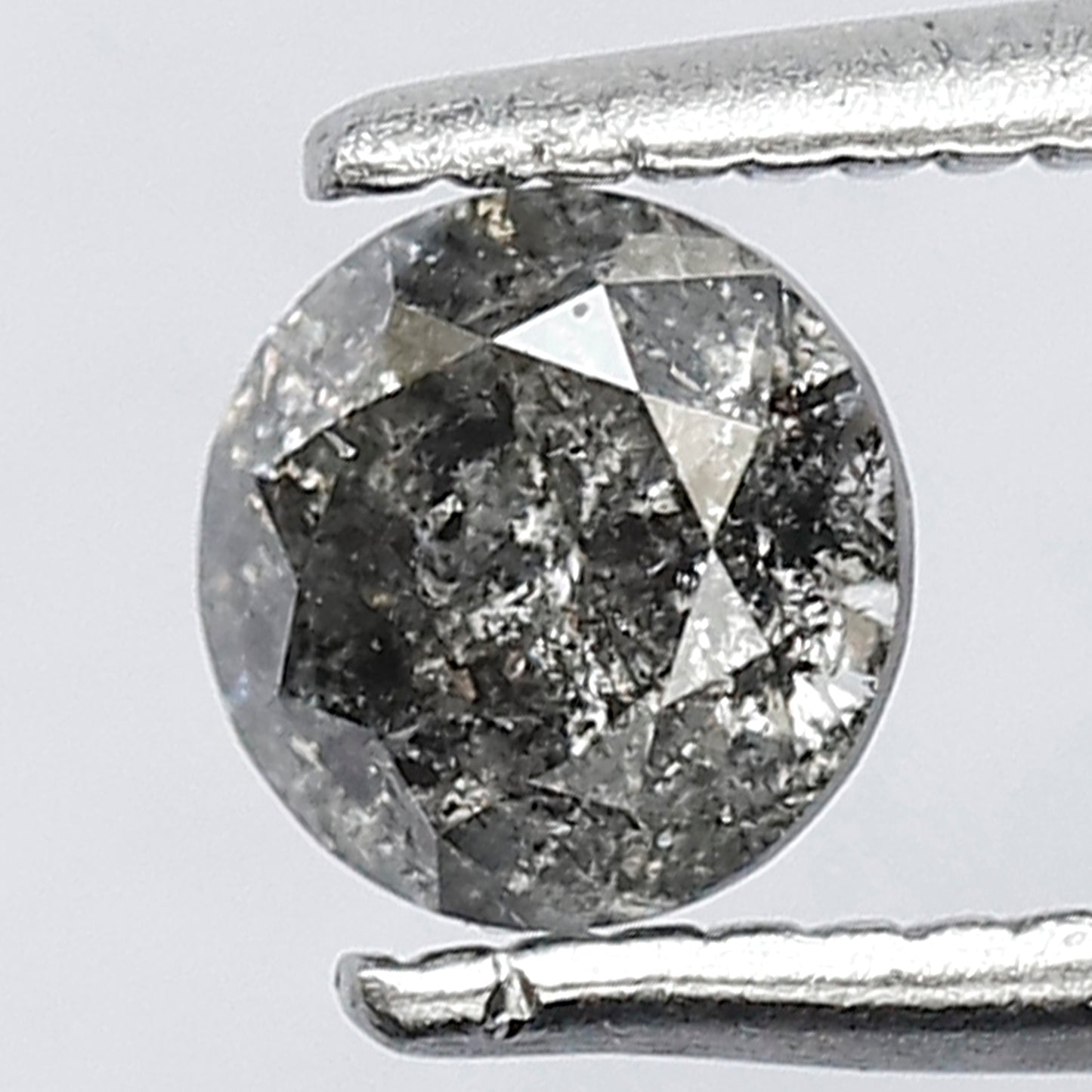 0.49 CT Splendid Grayish Black 4 mm Pointed Polished Round Brilliant Cut Conflict Free Salt and Pepper Diamond Perfect For Making Prong Ring