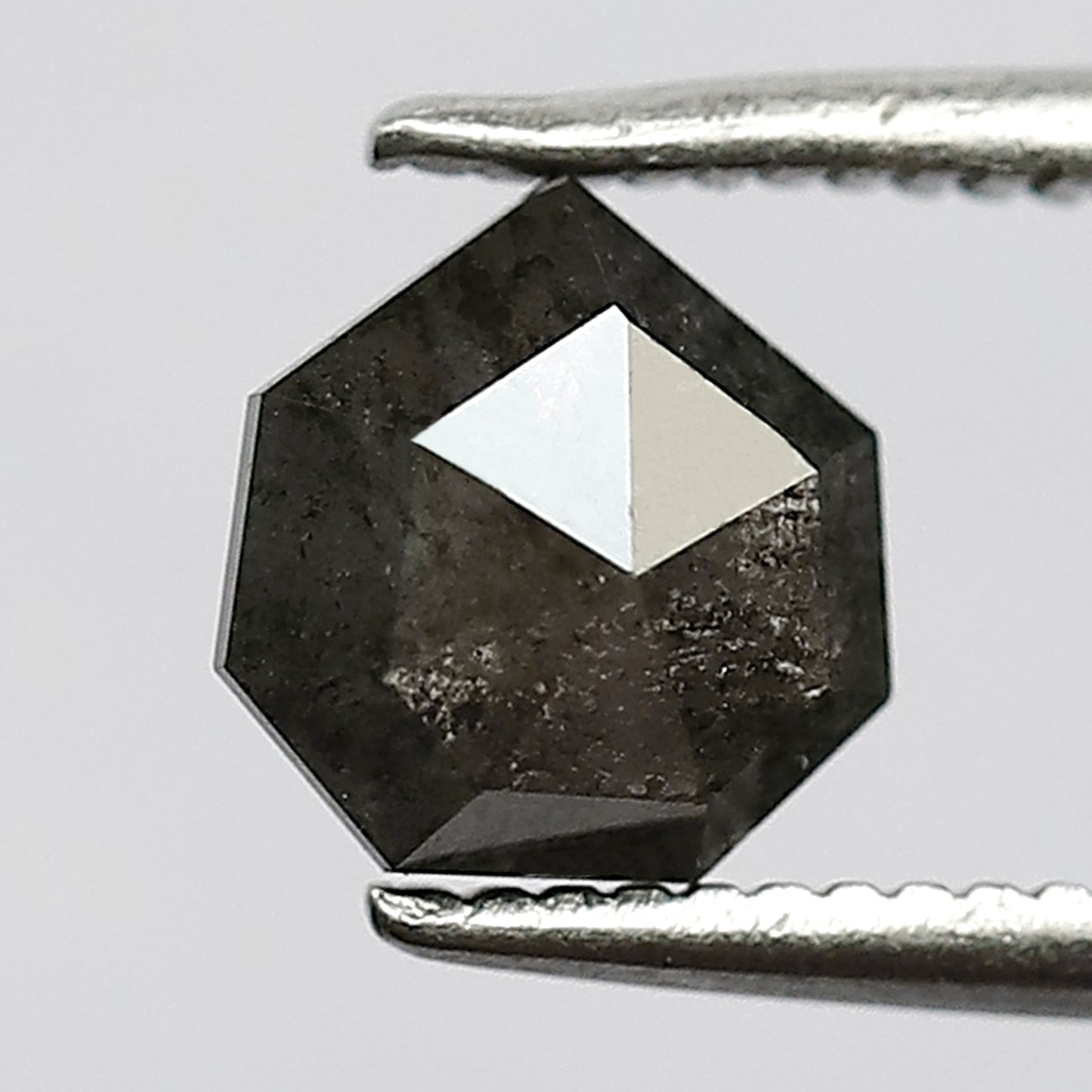 0.92 CT 6 MM Shield Shape Grey Black Color Salt and pepper Diamond