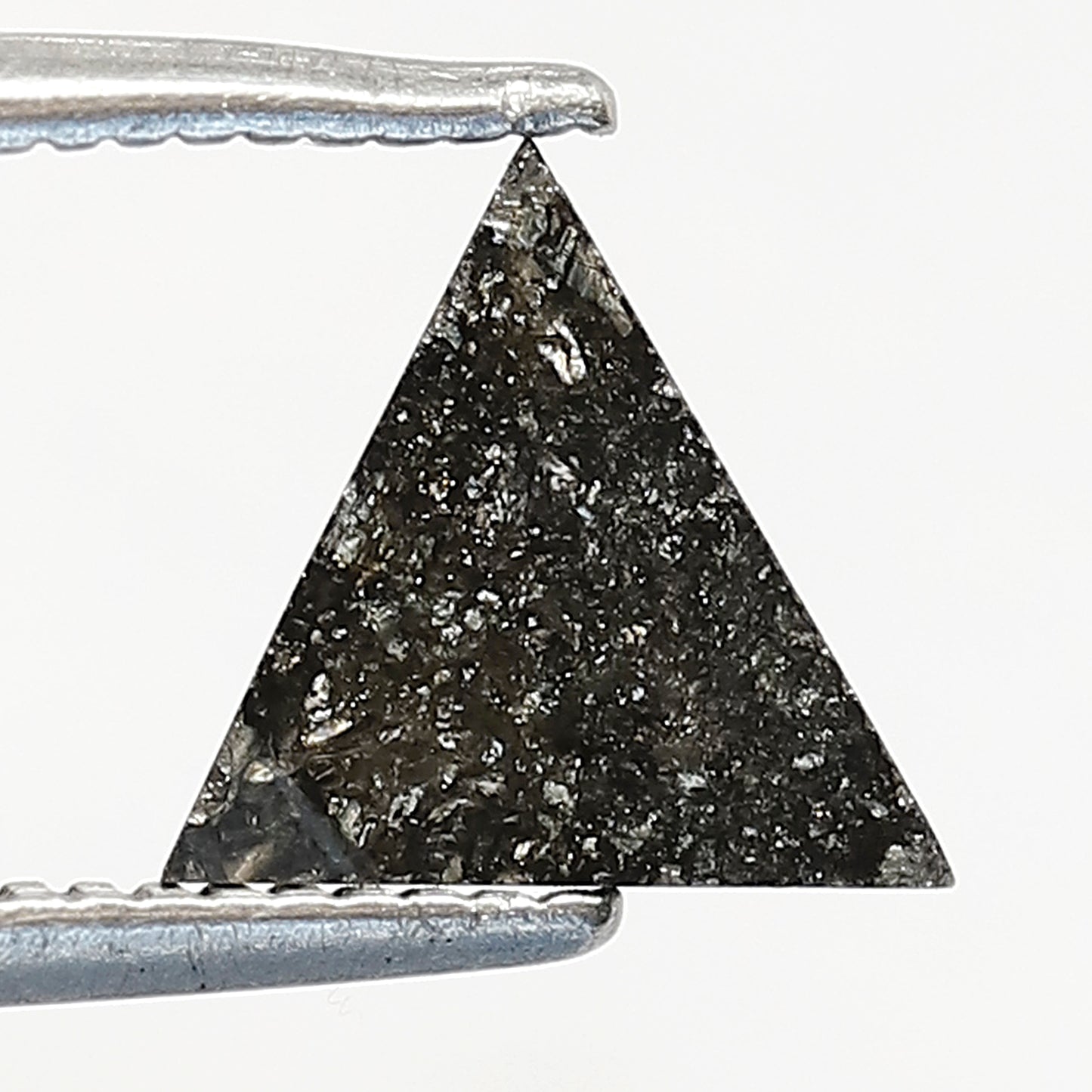 0.68 CT Triangle cut Natural Loose Diamond, 7.00 mm Gray Black Salt and Pepper Diamond For Custom Pendant