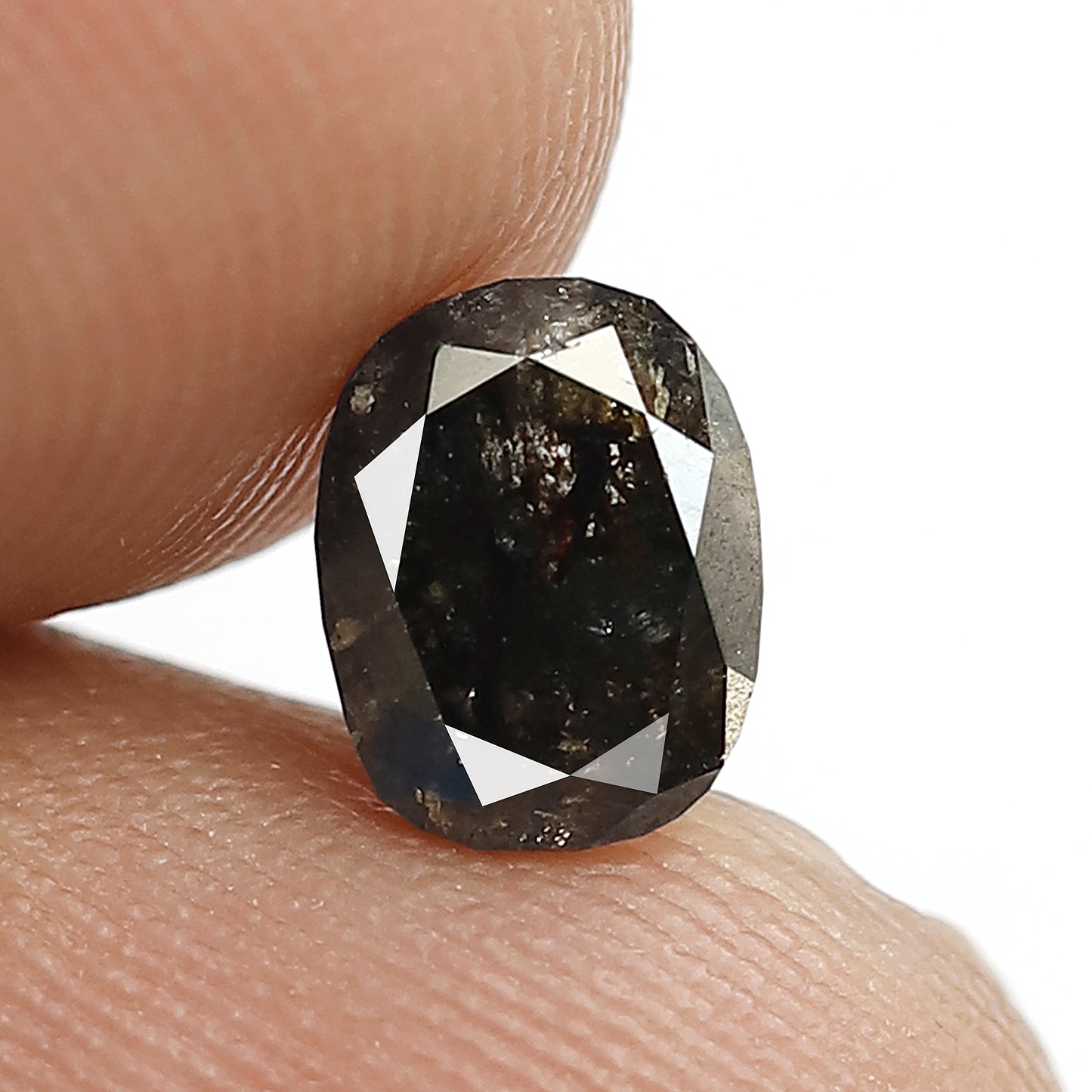 1.18 CT Oval Shape Natural Loose Diamond, Conflict Free Gray Black Salt and Pepper Diamond For Bridal Ring
