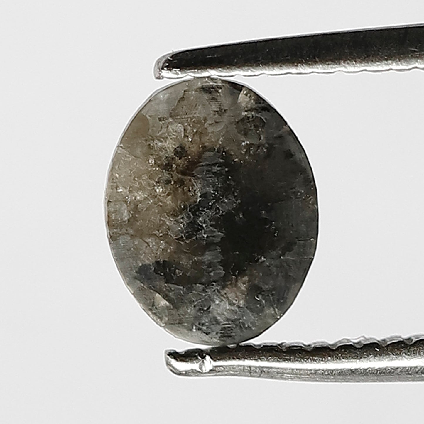 0.69 CT Oval shape Natural Loose Diamond 6 mm Grey Black color Galaxy Multi Faceted Salt and pepper Diamond for Engagement ring