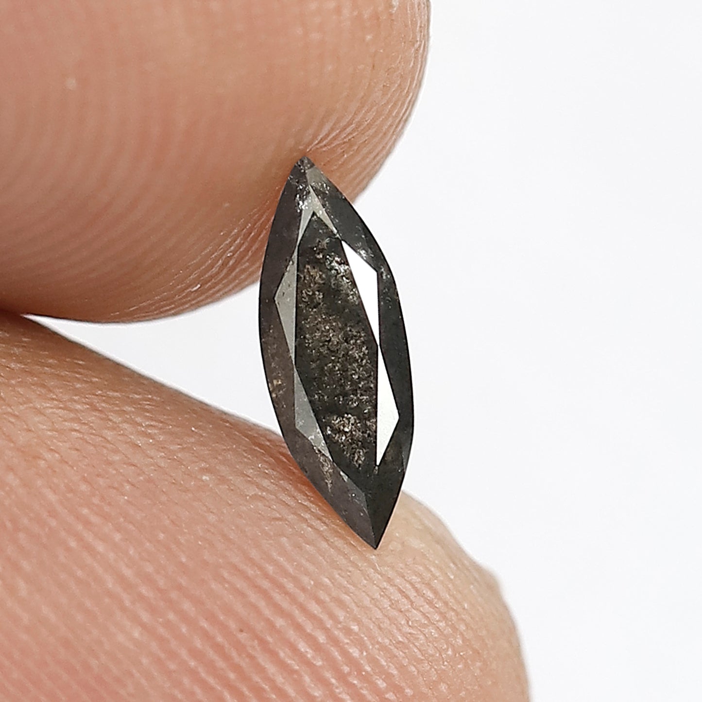 0.56 Ct Marquise Cut Salt and Pepper Diamond | Natural Translucent Loose Diamond | Earth Mined Bridal Ring Stone