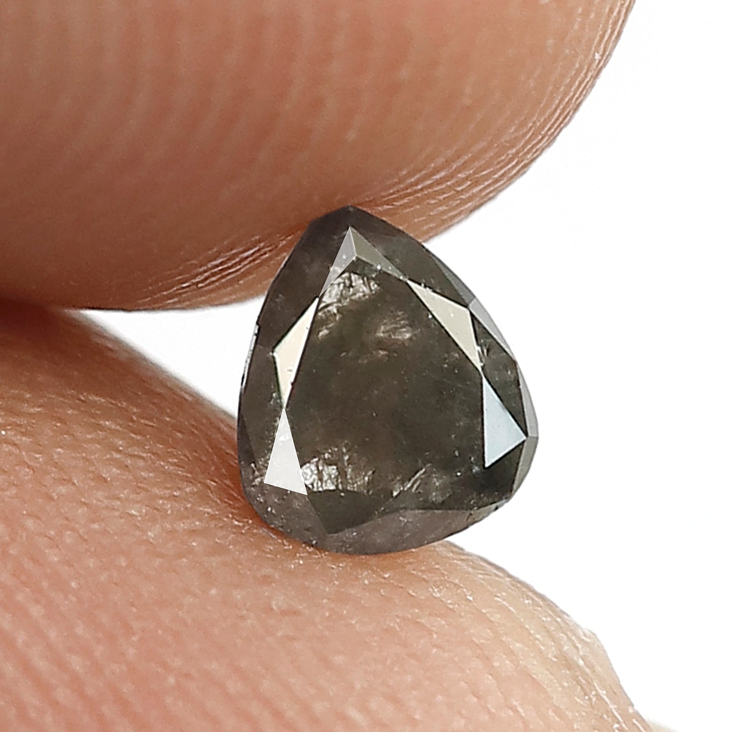0.45 CT Pear Shape Earth Mined Loose Diamond, Natural Gray Black Salt and Pepper Ethical Diamond For Bridal Ring