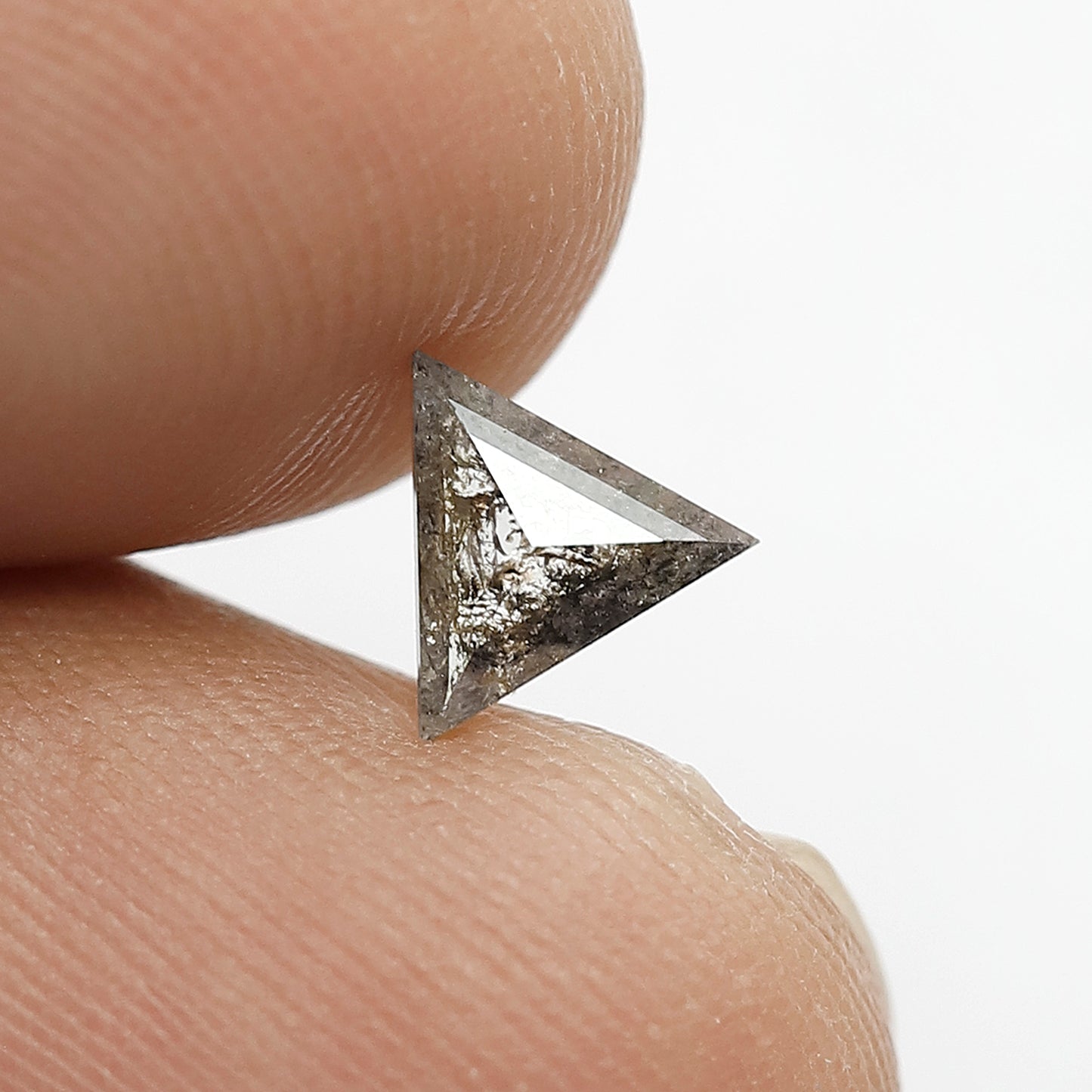 0.35 Ct Translucent Triangle Diamond, Natural Salt and Pepper Loose Diamond, Ethical Stone for Custom Pendant & Ring