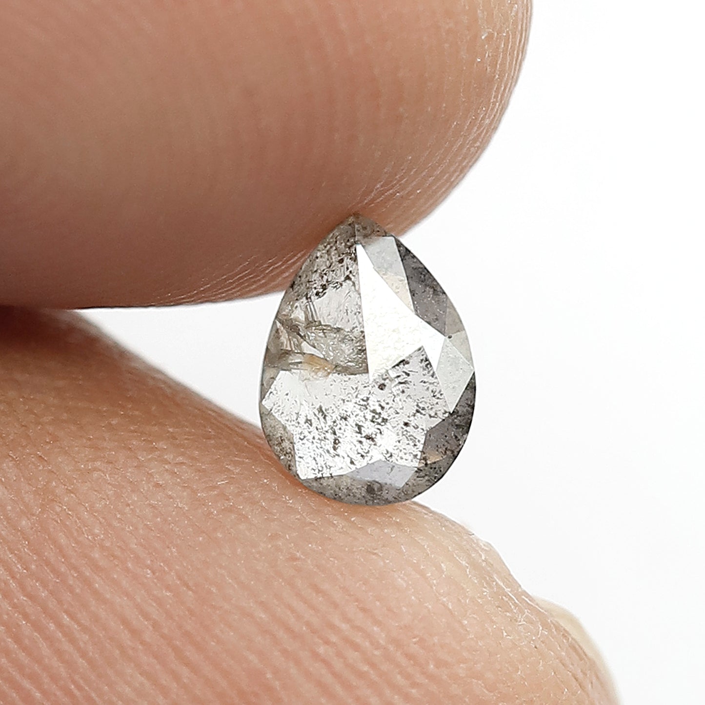0.39 CT Pear Shape Salt and Pepper Diamond, 6.50 mm Natural Gray Black Ethical Loose Diamond