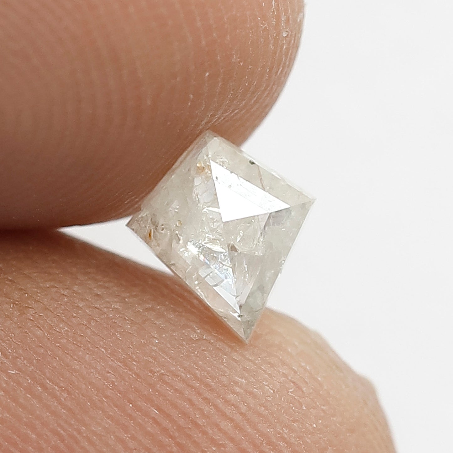 0.50 CT Kite Shape Natural Earth Mined Diamond, 6.80 x 6.00 mm Misty White Salt and Pepper Diamond For Custom Pendant and Ring