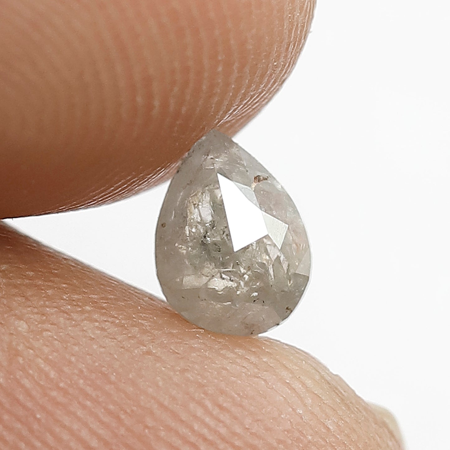 0.63 CT Pear shape Grey Color Natural loose 6 MM salt and pepper Diamond