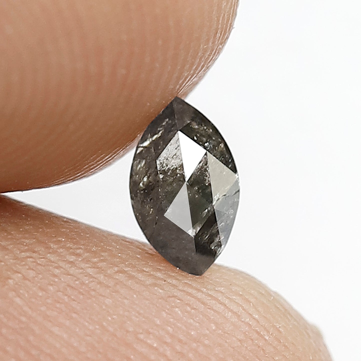 0.41 CT Marquise shape Grey Black color Natural loose 6.30 MM salt and pepper Diamond