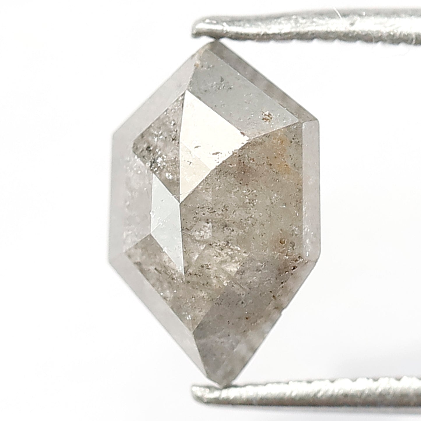 1.99 CT Geometric Grey Black color 10 mm Natural loose salt and pepper diamond