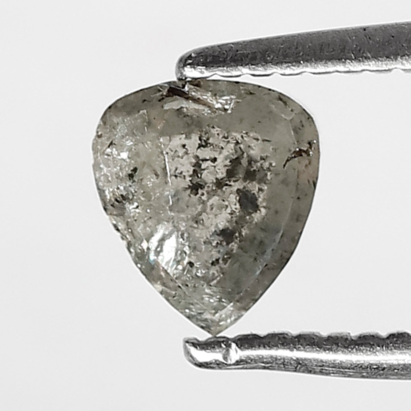 0.68 ct loose natural Diamond pear shape salt and pepper diamond ,grey color diamond engagement ring