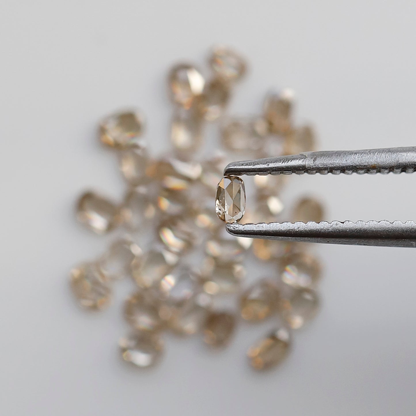 Oval Shape Rose Cut Diamond Lot 0.60 Ct, 18 Pcs Champagne Natural Loose Diamonds for Jewelry Making